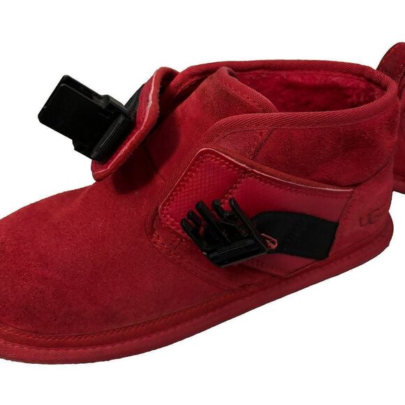 UGG Neumel Snapback Red Suede Low Chukka Boots Mens 1118570 Shearling Lined 7 main image 8